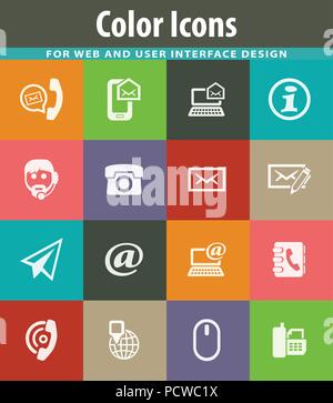 Nous contacter icons set Illustration de Vecteur