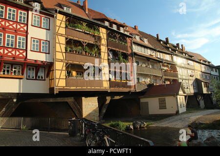 Krämerbrücke. Erfurt. L'Allemagne. Banque D'Images