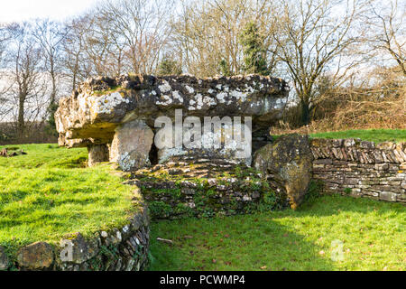 Tinkinswood chambre funéraire, chambré cairn depuis longtemps. Sud du Pays de Galles, Royaume-Uni. Banque D'Images