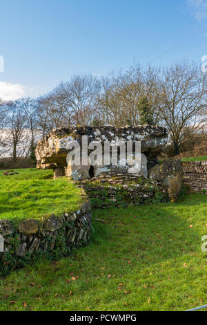 Tinkinswood chambre funéraire, chambré cairn depuis longtemps. Sud du Pays de Galles, Royaume-Uni. Banque D'Images