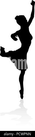 Ballet Dancer Dancing Silhouette Illustration de Vecteur