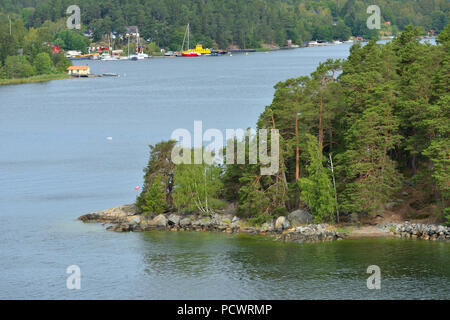 L'archipel de Stockholm, le plus grand archipel en Suède, et le deuxième plus grand archipel de la mer Baltique. Paysage d'été Banque D'Images