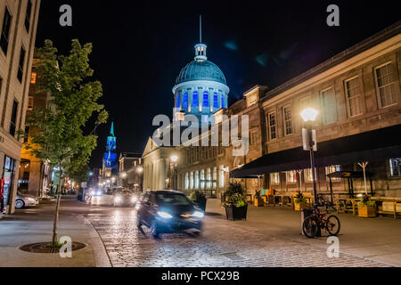 Marché Bonsecours à Montréal nuit Banque D'Images