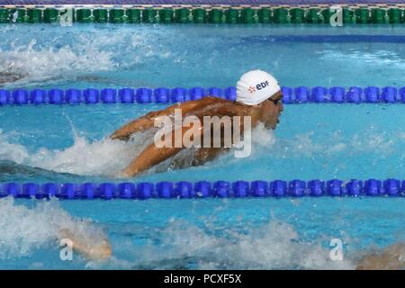 Glasgow, Royaume-Uni. Le 04 août, 2018. Nans Roch (France) dans la 3e Série du 200m papillon lors des Championnats d'Europe de natation 2018 Glasgow Tollcross, au Centre International de Natation, à Glasgow, Grande-Bretagne, Jour 3, le 4 août 2018 - Photo Laurent lairys / DPPI Crédit : Laurent Locevaphotos Lairys/agence/Alamy Live News Banque D'Images