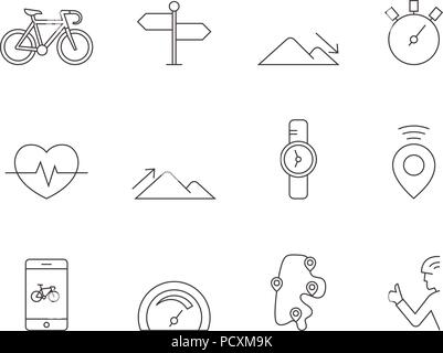 Les icônes des apps vélo - Aperçu Illustration de Vecteur