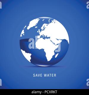 Économiser de l'eau pour la terre vector illustration Illustration de Vecteur