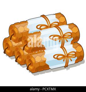 Ensemble de bougies de cire à la main isolé sur fond blanc. Cartoon Vector illustration close-up. Illustration de Vecteur