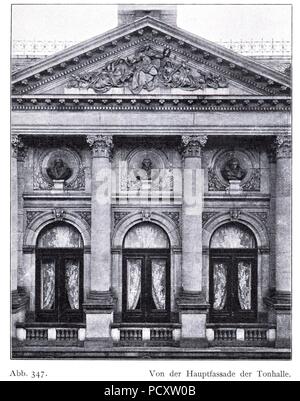 Alte städtische Tonhalle de Düsseldorf, 1863, Erweiterung von 1889 bis 1892, Architekten Hermann vom Endt und Bruno Schmitz, Eberhard Stadtbaumeister Stadtbaurat Peiffhoven und Westhofen, Hauptfassade. Banque D'Images