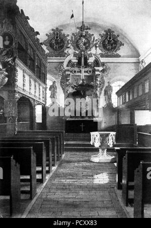 Alt-Podelzig Inneres der Kirche Blick nach Osten. Banque D'Images