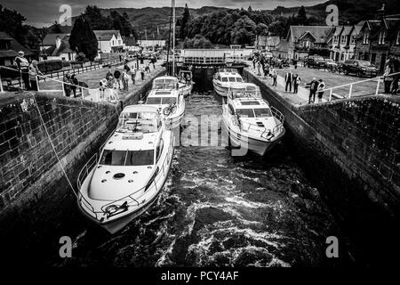 L'escalier d'écluses de Fort Augustus Banque D'Images