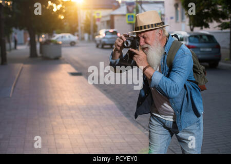 Man Photographie Appareil photo Concept Voyage Banque D'Images