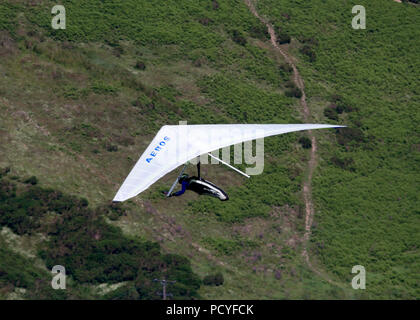 Parapente et deltaplane sur Mam Tor Banque D'Images