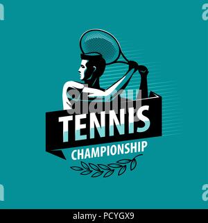 Logo du championnat de tennis ou l'étiquette. Sport concept. Vector illustration Illustration de Vecteur