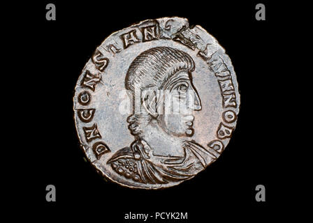 Pièce de monnaie romaine de Constantius Gallus Banque D'Images