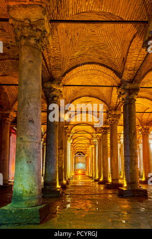 La citerne basilique, Istanbul, Turquie Banque D'Images