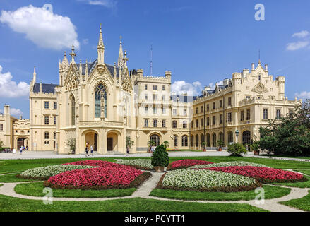 Lednice Château République Tchèque, Moravie Europe Banque D'Images