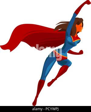 Super-héros volant. Cartoon vector illustration Illustration de Vecteur