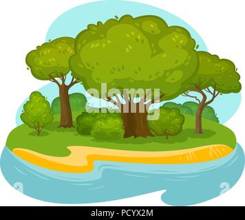 Paysage naturel, paysage. L'environnement, de la nature concept. Cartoon vector illustration Illustration de Vecteur