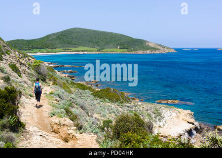 Sentier des douaniers, sentier de randonnée, Cap Corse, Corse, France Banque D'Images