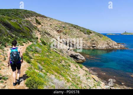 Sentier des douaniers, sentier de randonnée, Cap Corse, Corse, France Banque D'Images