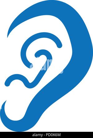 Logo oreille simple modèle vecteur icône Illustration de Vecteur