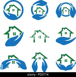 Les soins à domicile modèle icône logo Illustration de Vecteur