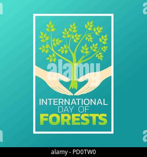 Journée internationale des forêts icône logo design, illustration vectorielle Illustration de Vecteur