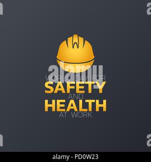 Journée mondiale pour la sécurité et la santé au travail de conception, de l'icône logo vector illustration Illustration de Vecteur