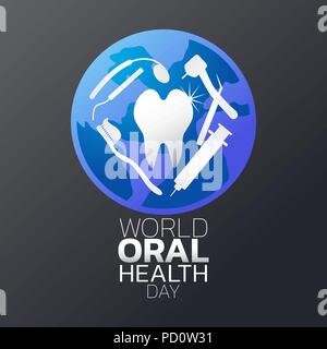 Journée mondiale de la santé bucco-icône logo design, illustration vectorielle Illustration de Vecteur