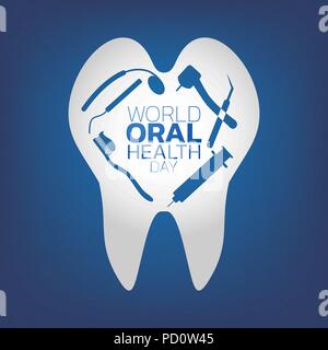 Journée mondiale de la santé bucco-icône logo design, illustration vectorielle Illustration de Vecteur