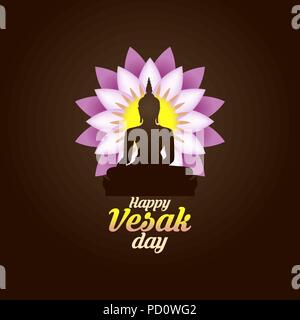 Illustration de l'Heureux Jour du Vesak ou Bouddha Purnima, fond illustration vectorielle. Illustration de Vecteur