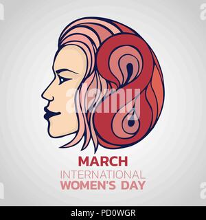 Le 8 mars. La Journée internationale de la femme. vector illustration. Illustration de Vecteur