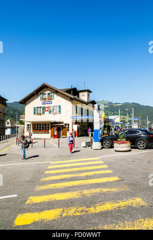 Gare à Grindelwald, Jungfrau Region, Oberland Bernois Banque D'Images