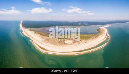 Vue aérienne de la Coubre cape et beach en France Banque D'Images