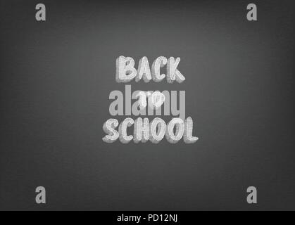 Retour à la craie sur tableau noir. Modèle pour la promotion de la saison de cartes. Bannière de l'éducation. Vector illustration. Illustration de Vecteur