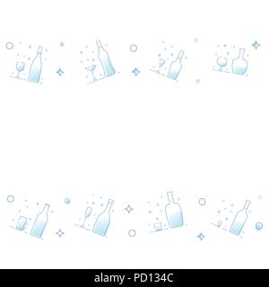 Modèle avec verres et bouteilles de boissons alcoolisées. Vector illustration. Illustration de Vecteur