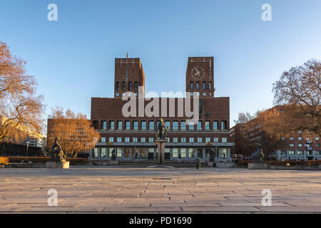 La ville d'Oslo à l'Hôtel de Ville d'Oslo, Oslo Norvège Banque D'Images