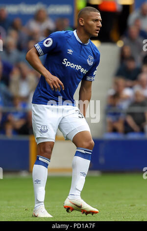 Liverpool, Royaume-Uni. Le 04 août, 2018. Richarlison d'Everton pendant le match amical d'avant saison entre Everton et Valencia à Goodison Park le 4 août 2018 à Liverpool, en Angleterre. (Photo par Tony Taylor/phcimages.com) : PHC Crédit Images/Alamy Live News Banque D'Images