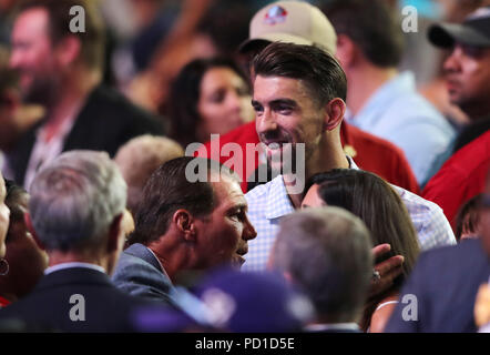 Canton, OH, USA. 4 Août, 2018. Michael Phelps à la 2018 Pro Football Hall of Fame Intronisation à Canton, Ohio, le 4 août 2018. Credit : Mpi34/media/Alamy Punch Live News Banque D'Images