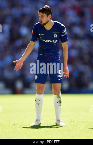 Londres, Royaume-Uni. Le 05 août, 2018. Jorgino de Chelsea Chelsea V MANCHESTER CITY CHELSEA V MANCHESTER CITY, FA COMMUNITY SHIELD 05 août 2018 GBC10048 LE BOUCLIER DE LA COMMUNAUTÉ FA 05/08/18 Rédaction STRICTEMENT UNIQUEMENT. Si le joueur/joueurs représentés dans cette image est/sont de jouer pour un club anglais ou l'équipe d'Angleterre. Puis cette image ne peut être utilisé qu'à des fins rédactionnelles. Pas d'utilisation commerciale. Les usages suivants sont également restreintes MÊME SI DANS UN CONTEXTE ÉDITORIAL : utilisez conjointement avec, ou partie de, toute l'audio, vidéo, données, listes de luminaire, club ou la Ligue de logos, de Paris, G Banque D'Images