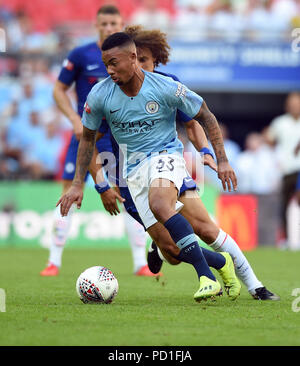 Londres, Royaume-Uni. Le 05 août, 2018. Gabriel Jésus de Manchester City CHELSEA V MANCHESTER CITY CHELSEA V MANCHESTER CITY, FA COMMUNITY SHIELD 05 août 2018 GBC10055 LA FA COMMUNITY SHIELD 05/08/18 Rédaction STRICTEMENT UNIQUEMENT. Si le joueur/joueurs représentés dans cette image est/sont de jouer pour un club anglais ou l'équipe d'Angleterre. Puis cette image ne peut être utilisé qu'à des fins rédactionnelles. Pas d'utilisation commerciale. Les usages suivants sont également restreintes MÊME SI DANS UN CONTEXTE ÉDITORIAL : utilisez conjointement avec, ou partie de, toute l'audio, vidéo, données, listes de luminaire, club ou la ligue de log Banque D'Images