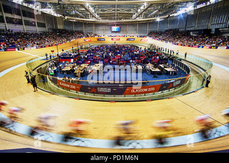 Glasgow, Royaume-Uni - 5 août 2018 - course sur piste Course aux points sur le Vélodrome Sir Chris Hoy dans le cadre du championnat européen de 2018. Credit : Pawel Pietraszewski / Alamy Live News Banque D'Images