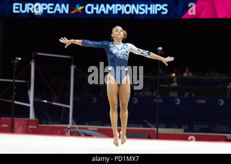 Glasgow, Ecosse, Royaume-Uni. 5 Août, 2018. L'Italie Martina Basile participe à l'étage final, pendant la journée 4 de la Glasgow 2018 Championnats d'Europe, à l'ESS Hydro. Iain McGuinness / Alamy Live News Banque D'Images