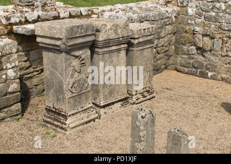 Temple de Mithra, Carrawburgh, près de l'Brocolita Roman Fort, mur d'Hadrien Banque D'Images