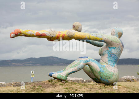 Une sculpture de l'artiste Lancaster Shane Johnstone intitulée Vénus et Cupidon- l'amour, la plus belle des désastres absolus. Le travail est également connu sous le nom de Mo Banque D'Images