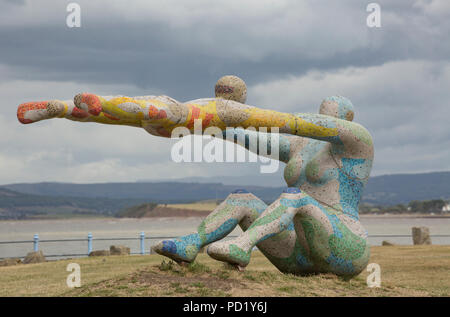 Une sculpture de l'artiste Lancaster Shane Johnstone intitulée Vénus et Cupidon- l'amour, la plus belle des désastres absolus. Le travail est également connu sous le nom de Mo Banque D'Images