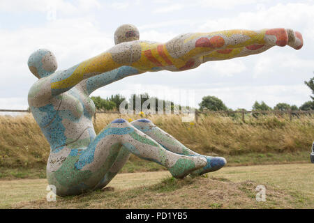 Une sculpture de l'artiste Lancaster Shane Johnstone intitulée Vénus et Cupidon- l'amour, la plus belle des désastres absolus. Le travail est également connu sous le nom de Mo Banque D'Images