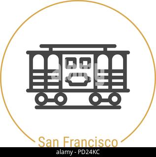 San Francisco, États-Unis l'icône de la ligne du vecteur Illustration de Vecteur