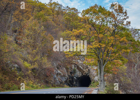 Mary's Rock Tunnel, sur Skyline Drive dans le Parc National Shenandoah, en Virginie Banque D'Images
