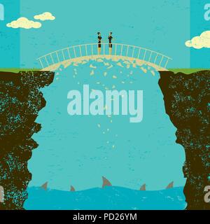 Accord d'affaires s'effondrer deux affaires dans un accord d'entreprise. Illustration de Vecteur